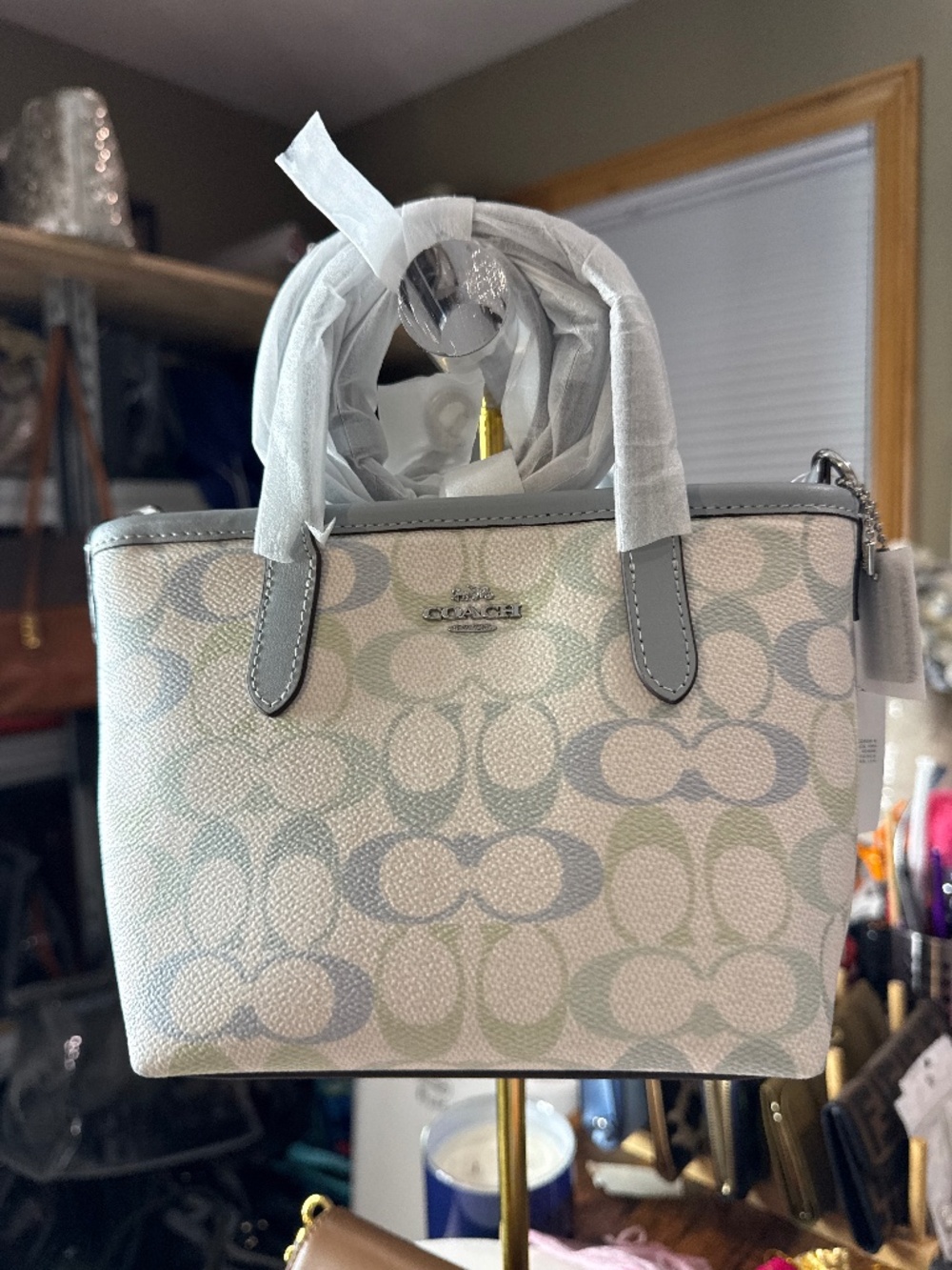 Coach NWT White/Grey Satchel